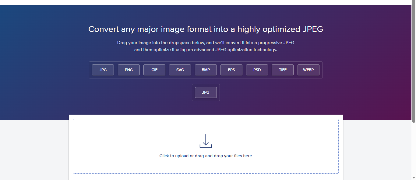 کاهش حجم عکس JPEG.io