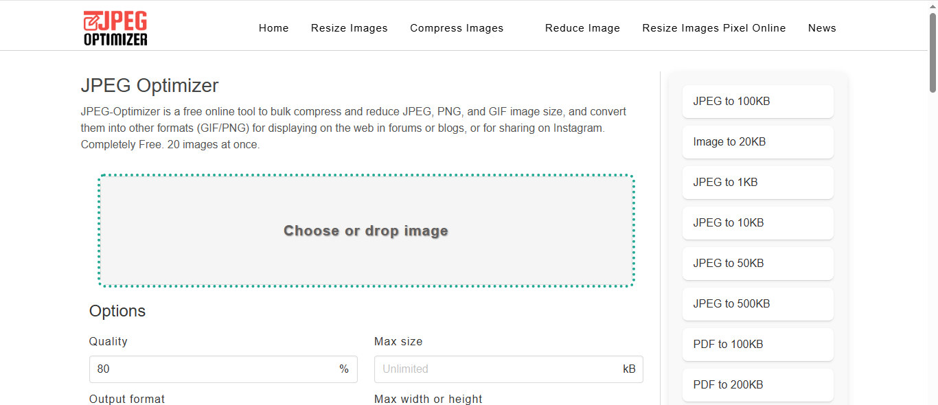 کاهش حجم عکس JPEG Optimizer